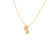 Double Round Diamond Drop Pendant Necklace in Yellow Gold – Modern Sparkle | JewelVerra