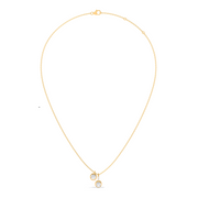 Double Round Diamond Drop Pendant Necklace in Yellow Gold – Modern Sparkle | JewelVerra