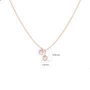 Double Round Diamond Drop Pendant Necklace in Yellow Gold – Modern Sparkle | JewelVerra