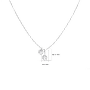 Double Round Diamond Drop Pendant Necklace in Yellow Gold – Modern Sparkle | JewelVerra