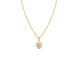 Pear Shape Halo Pendant Necklace with Oval-Cut Diamond – Elegant Diamond Necklace in Yellow, Rose & White Gold | JewelVerra