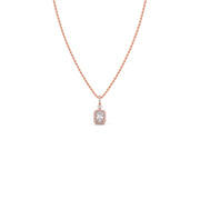 Elegant Radiant Halo Diamond Pendant Necklace – Available in Yellow Gold, Rose Gold & White Gold | JewelVerra