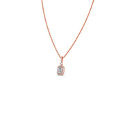 Elegant Radiant Halo Diamond Pendant Necklace – Available in Yellow Gold, Rose Gold & White Gold | JewelVerra