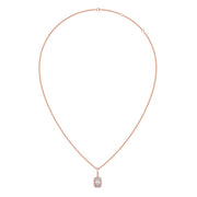Elegant Radiant Halo Diamond Pendant Necklace – Available in Yellow Gold, Rose Gold & White Gold | JewelVerra