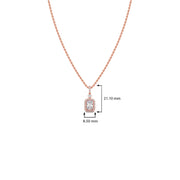 Elegant Radiant Halo Diamond Pendant Necklace – Available in Yellow Gold, Rose Gold & White Gold | JewelVerra