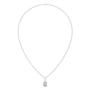 Elegant Radiant Halo Diamond Pendant Necklace – Available in Yellow Gold, Rose Gold & White Gold | JewelVerra