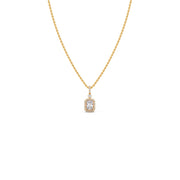 Elegant Radiant Halo Diamond Pendant Necklace – Available in Yellow Gold, Rose Gold & White Gold | JewelVerra
