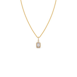 Elegant Radiant Halo Diamond Pendant Necklace – Available in Yellow Gold, Rose Gold & White Gold | JewelVerra