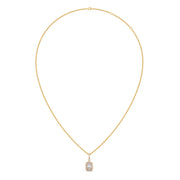 Elegant Radiant Halo Diamond Pendant Necklace – Available in Yellow Gold, Rose Gold & White Gold | JewelVerra