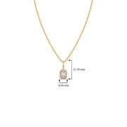 Elegant Radiant Halo Diamond Pendant Necklace – Available in Yellow Gold, Rose Gold & White Gold | JewelVerra