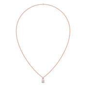 Two Stone Solitaire Pendant Necklace – Dainty Diamond Charm in Yellow White Silver Gold | JewelVerra