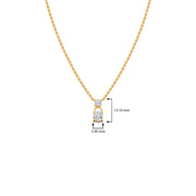 Two Stone Solitaire Pendant Necklace – Dainty Diamond Charm in Yellow White Silver Gold | JewelVerra