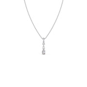Vertical Three-Stone Diamond Pendant Necklace – Classic Gold Necklace for Women | JewelVerra