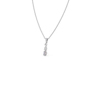 Vertical Three-Stone Diamond Pendant Necklace – Classic Gold Necklace for Women | JewelVerra