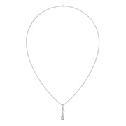 Vertical Three-Stone Diamond Pendant Necklace – Classic Gold Necklace for Women | JewelVerra