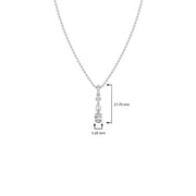 Vertical Three-Stone Diamond Pendant Necklace – Classic Gold Necklace for Women | JewelVerra