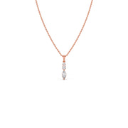 Marquise & Round Diamond Pendant Necklace in Yellow Gold | Elegant Drop Design – JewelVerra