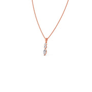 Marquise & Round Diamond Pendant Necklace in Yellow Gold | Elegant Drop Design – JewelVerra