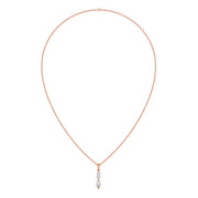 Marquise & Round Diamond Pendant Necklace in Yellow Gold | Elegant Drop Design – JewelVerra