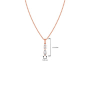 Marquise & Round Diamond Pendant Necklace in Yellow Gold | Elegant Drop Design – JewelVerra