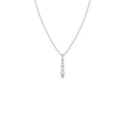 Marquise & Round Diamond Pendant Necklace in Yellow Gold | Elegant Drop Design – JewelVerra
