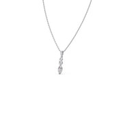 Marquise & Round Diamond Pendant Necklace in Yellow Gold | Elegant Drop Design – JewelVerra