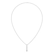 Marquise & Round Diamond Pendant Necklace in Yellow Gold | Elegant Drop Design – JewelVerra