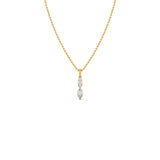 Marquise & Round Diamond Pendant Necklace in Yellow Gold | Elegant Drop Design – JewelVerra
