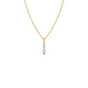 Marquise & Round Diamond Pendant Necklace in Yellow Gold | Elegant Drop Design – JewelVerra