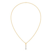 Marquise & Round Diamond Pendant Necklace in Yellow Gold | Elegant Drop Design – JewelVerra
