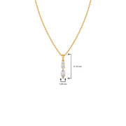 Marquise & Round Diamond Pendant Necklace in Yellow Gold | Elegant Drop Design – JewelVerra