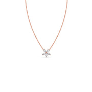 Floral Diamond Pendant Necklace in Yellow Gold – Elegant Petal Design | JewelVerra