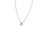 Floral Diamond Pendant Necklace in Yellow Gold – Elegant Petal Design | JewelVerra