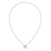 Floral Diamond Pendant Necklace in Yellow Gold – Elegant Petal Design | JewelVerra