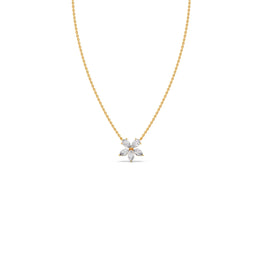 Floral Diamond Pendant Necklace in Yellow Gold – Elegant Petal Design | JewelVerra