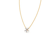 Floral Diamond Pendant Necklace in Yellow Gold – Elegant Petal Design | JewelVerra