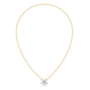 Floral Diamond Pendant Necklace in Yellow Gold – Elegant Petal Design | JewelVerra