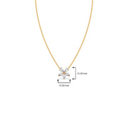 Floral Diamond Pendant Necklace in Yellow Gold – Elegant Petal Design | JewelVerra