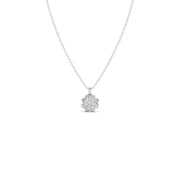 Classic Bloom Diamond Pendant – Elegant White Gold Necklace | JewelVerra