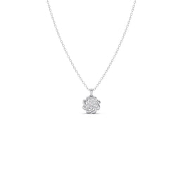 Classic Bloom Diamond Pendant – Elegant White Gold Necklace | JewelVerra