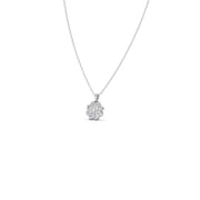 Classic Bloom Diamond Pendant – Elegant White Gold Necklace | JewelVerra