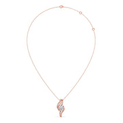 Swirl Diamond Pendant Necklace – Elegant Round Diamond in Curved Gold Design | JewelVerra