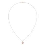 Cushion Halo Diamond Necklace for Women – Round Diamonds in Yellow, Rose & Silver Gold | JewelVerra