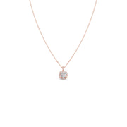 Cushion Halo Diamond Necklace for Women – Round Diamonds in Yellow, Rose & Silver Gold | JewelVerra