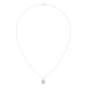 Cushion Halo Diamond Necklace for Women – Round Diamonds in Yellow, Rose & Silver Gold | JewelVerra