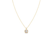 Cushion Halo Diamond Necklace for Women – Round Diamonds in Yellow, Rose & Silver Gold | JewelVerra