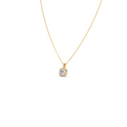 Cushion Halo Diamond Necklace for Women – Round Diamonds in Yellow, Rose & Silver Gold | JewelVerra