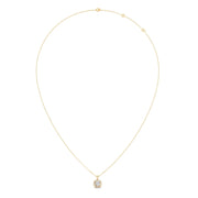 Cushion Halo Diamond Necklace for Women – Round Diamonds in Yellow, Rose & Silver Gold | JewelVerra