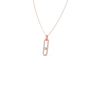 Paperclip Diamond Pendant Necklace in Yellow Gold – Contemporary Charm | JewelVerra Fine Jewellery