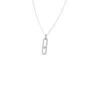 Paperclip Diamond Pendant Necklace in Yellow Gold – Contemporary Charm | JewelVerra Fine Jewellery
